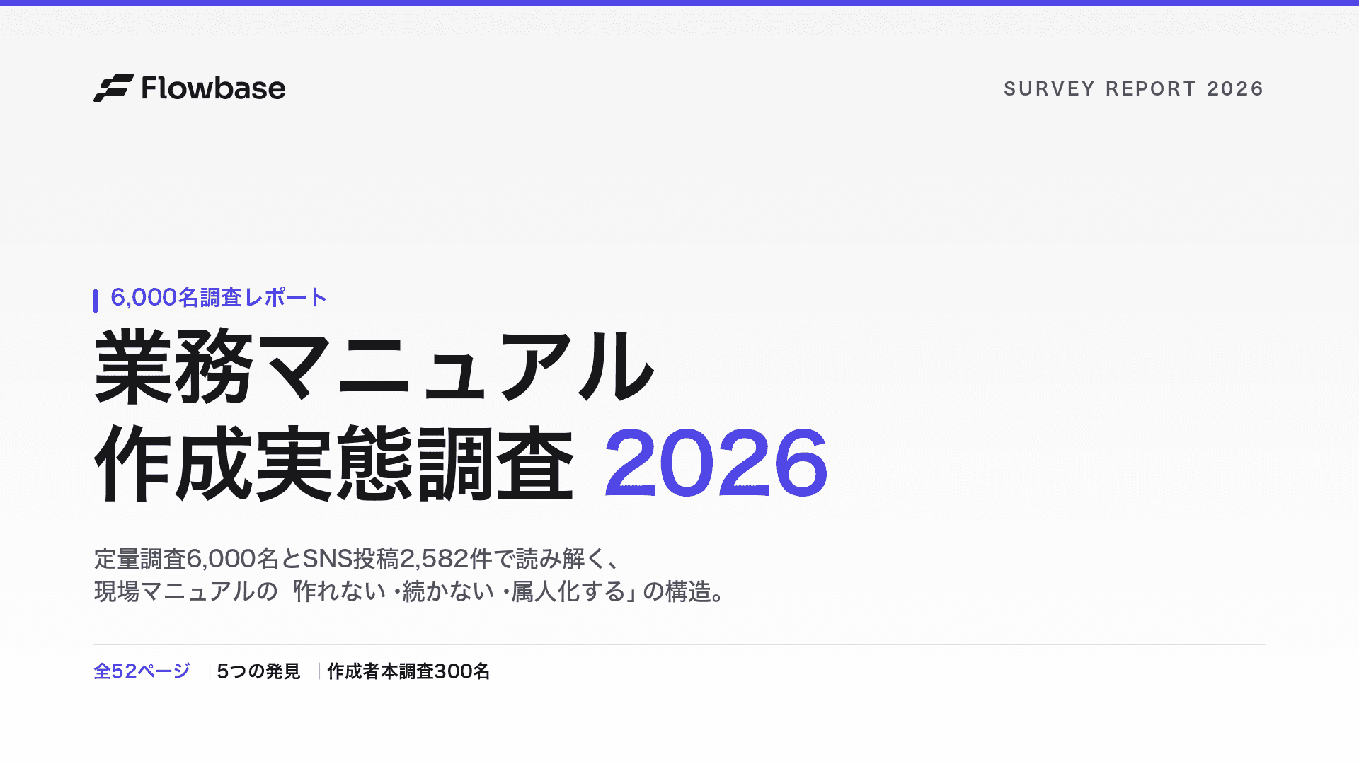 無料レポート「業務マニュアル作成実態調査2026」